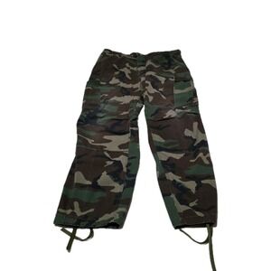 Rothco Pants Men 30x30 Green Camo Cargo Woodland Hunting Baggy Hunting Small Reg